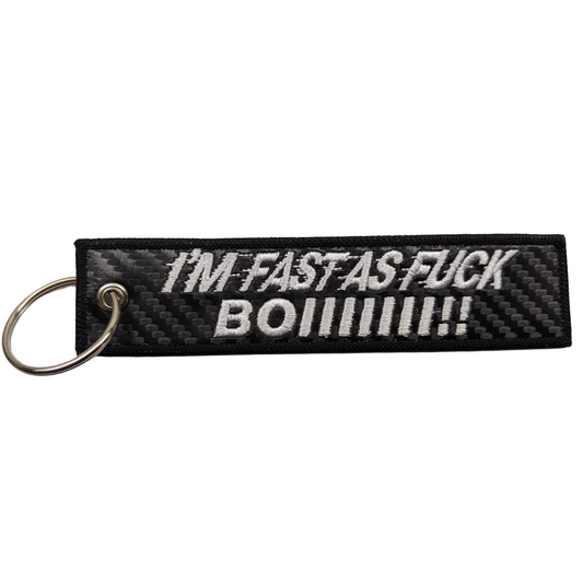 "Fast as F, BOI" Carbon Fiber Keytag