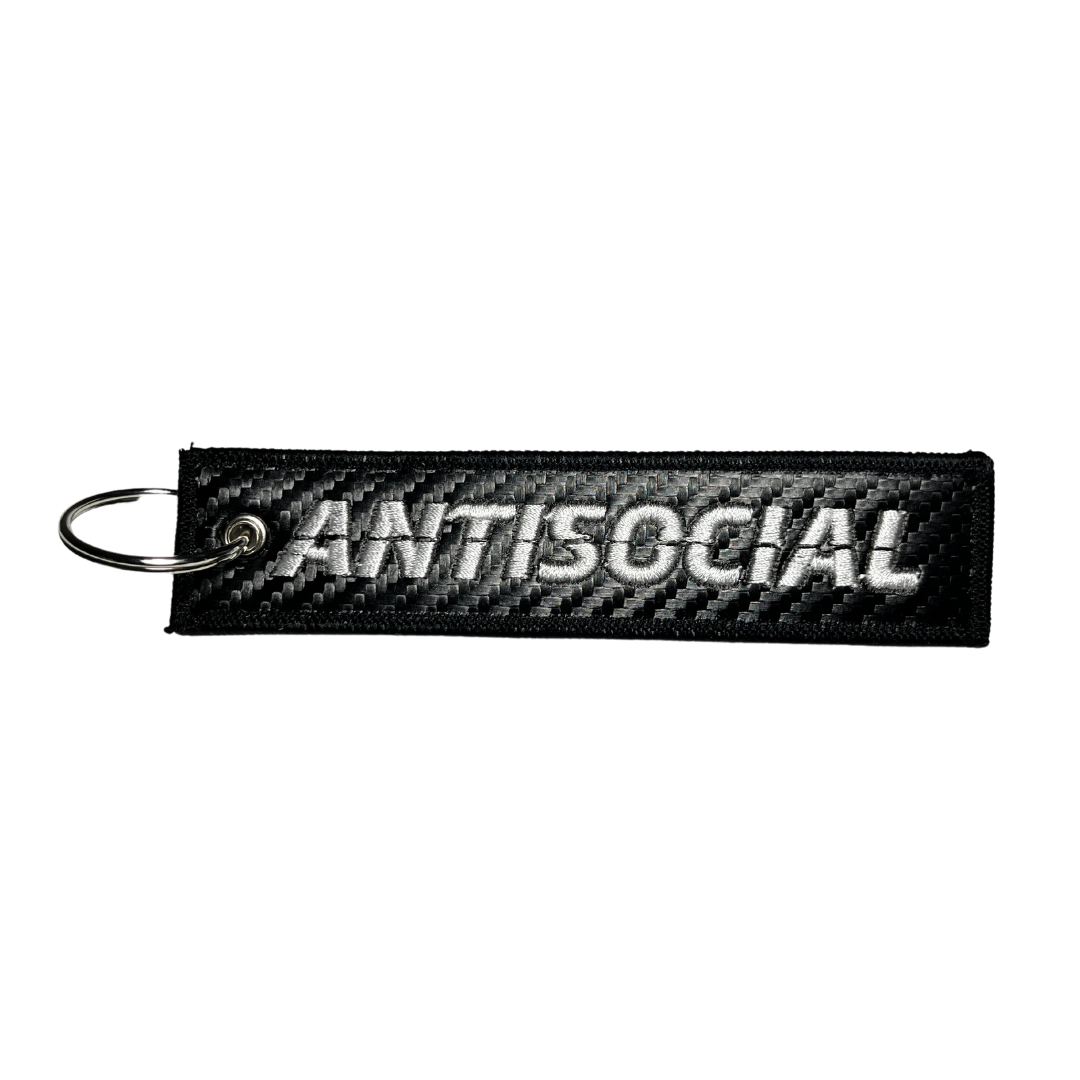 "ANTISOCIAL" Carbon Fiber Style Keytag