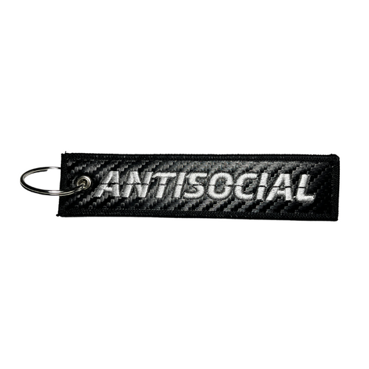 "ANTISOCIAL" Carbon Fiber Style Keytag