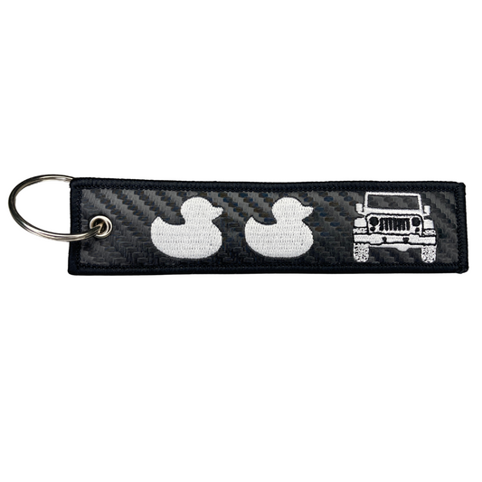 Duck, Duck, Jeeper Carbon Fiber Keytag