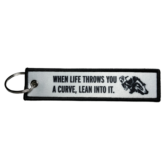"When Life Throws You a Curve, Lean Into It" Textile Keytag
