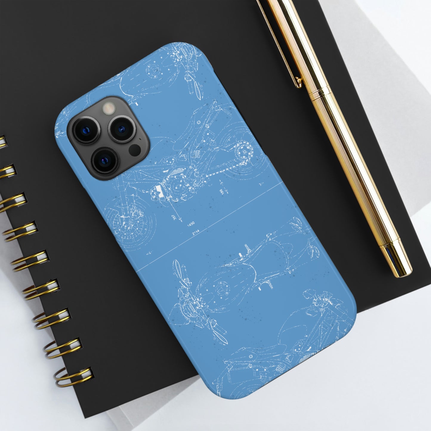 Motorcycle Blueprint Phone Case
