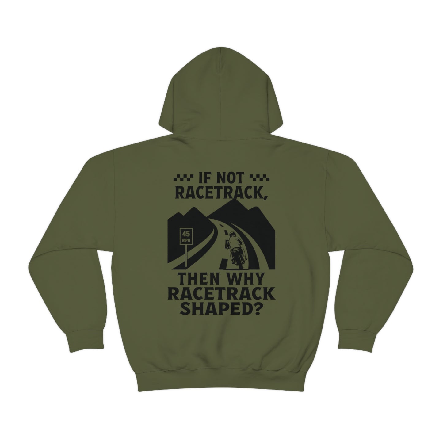 WHY RACETRACK SHAPED? Sportbike Hoodie