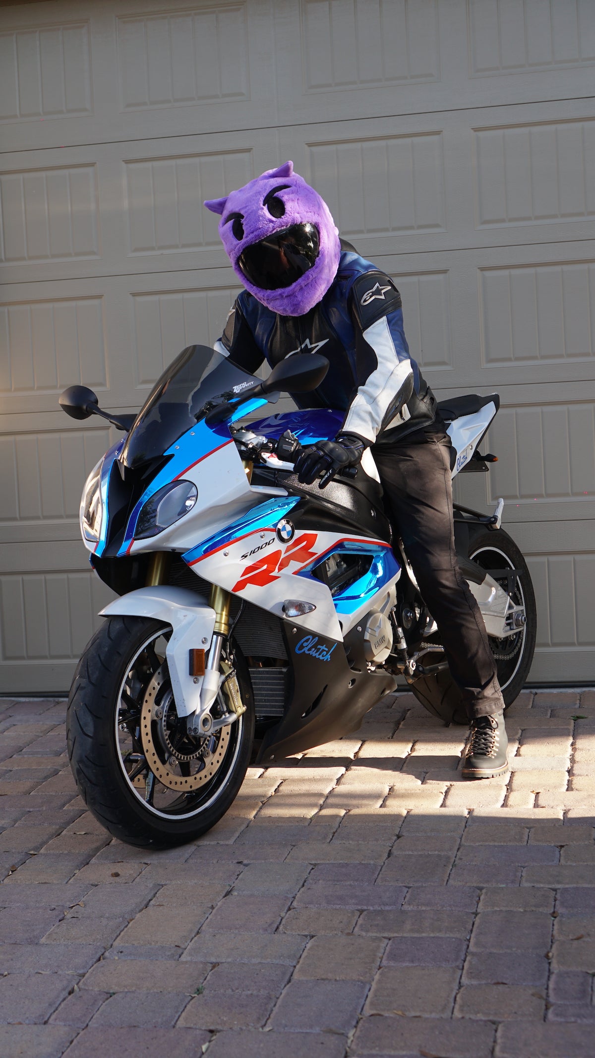 Purple Devil Emoji Motorcycle Helmet Cover