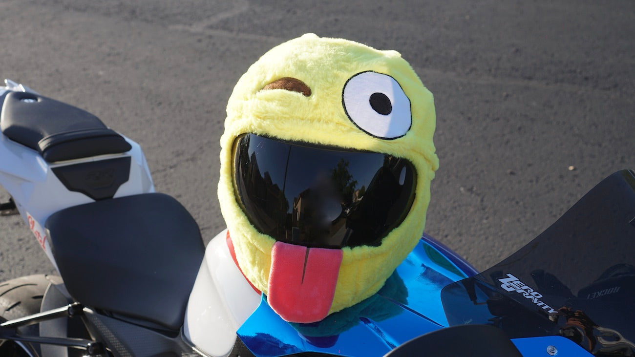 Winking Emoji Motorcycle Helmet Cover