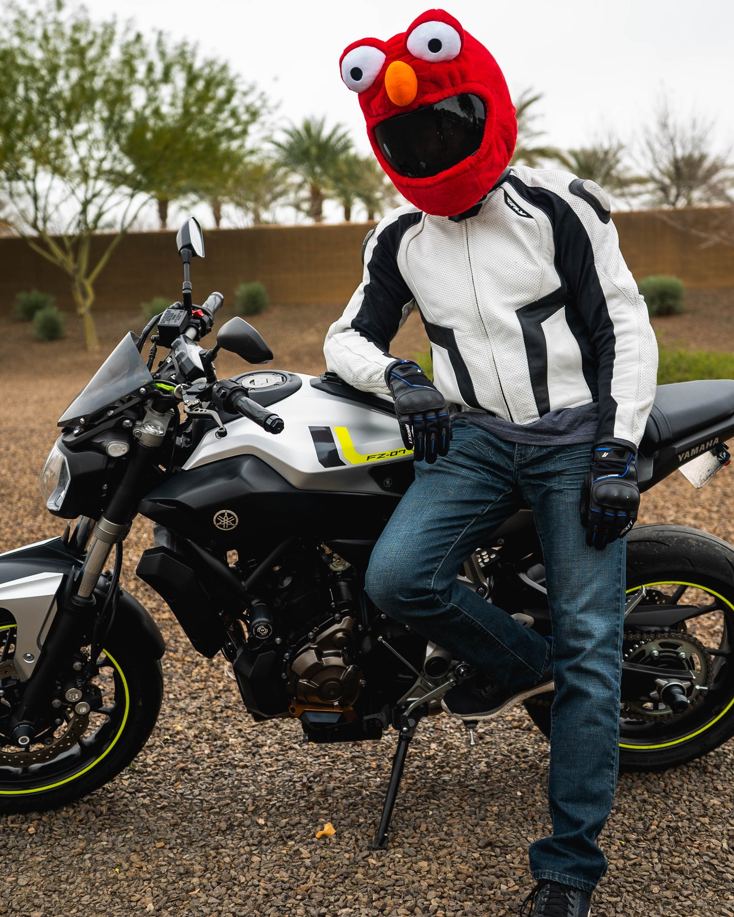Red Monster Motorcycle Helmet Cover