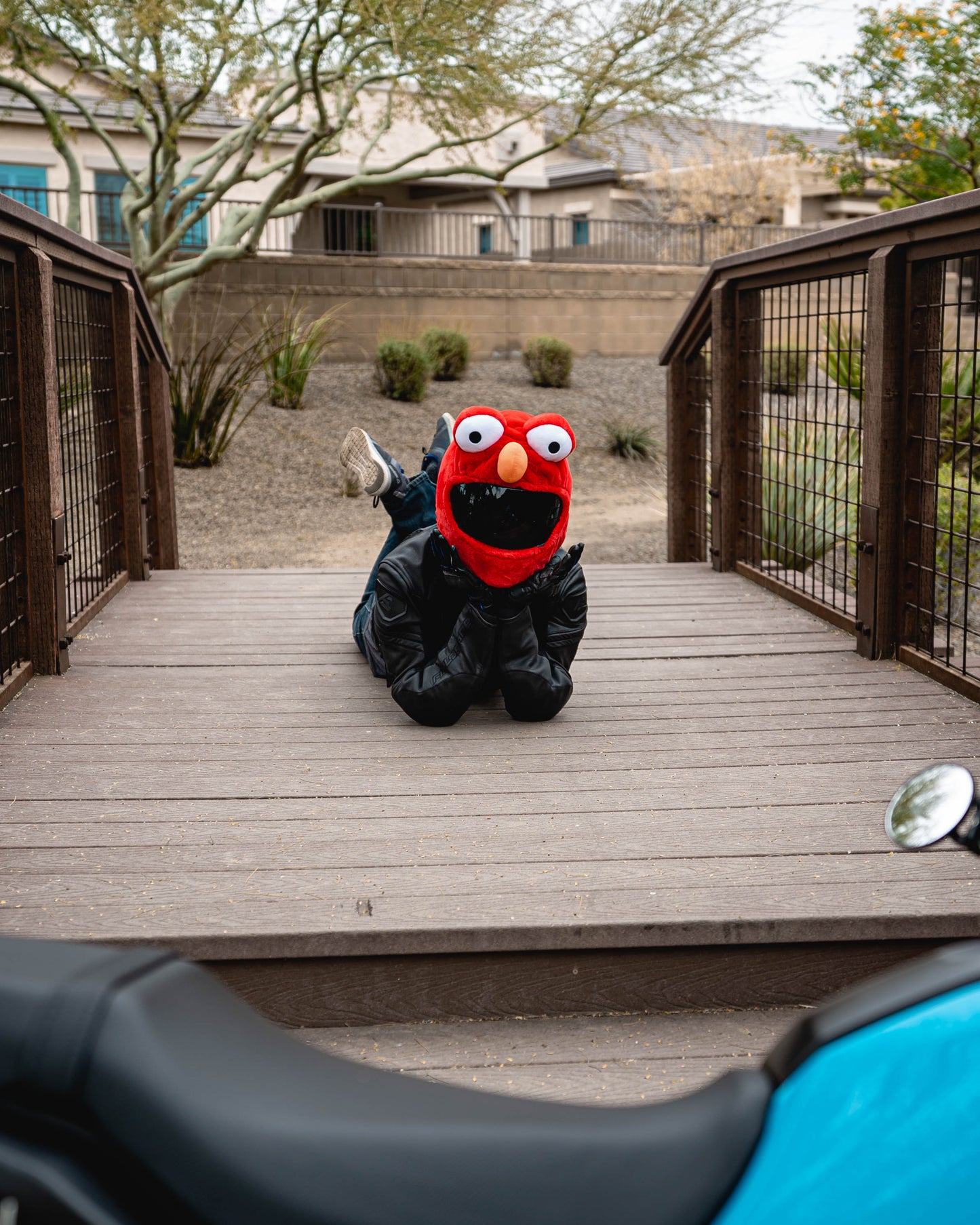 Red Monster Motorcycle Helmet Cover