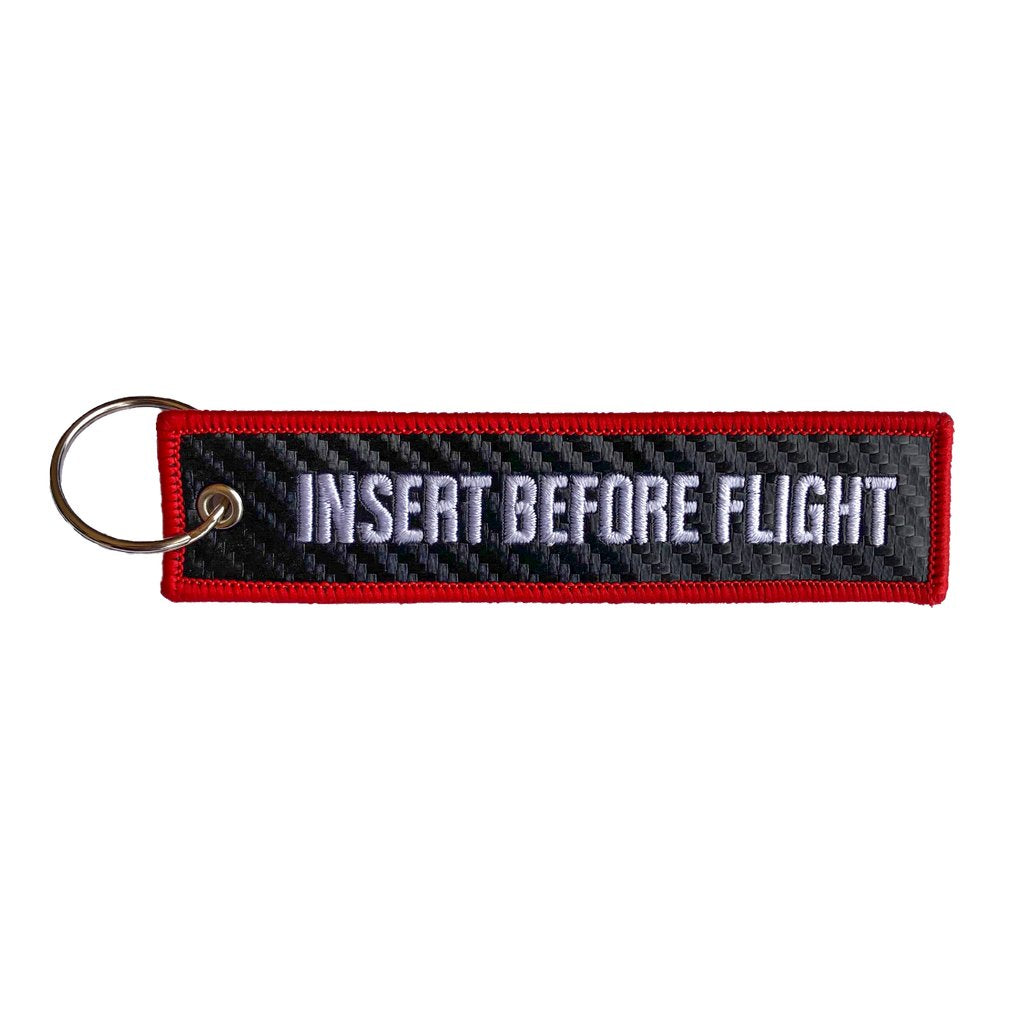 "Insert Before Flight" Carbon Fiber Keytag