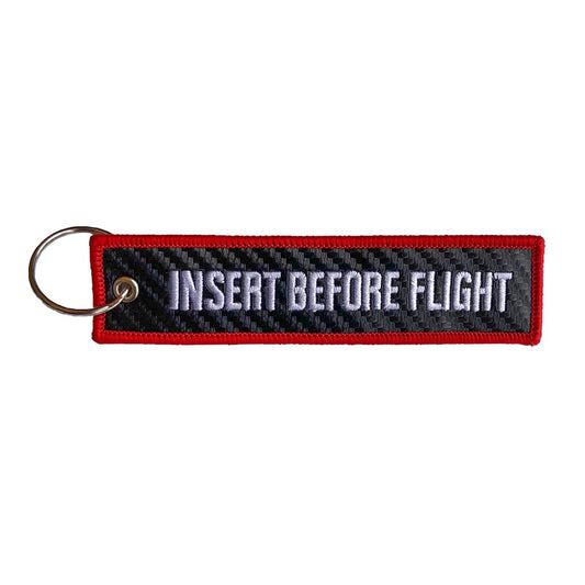 "Insert Before Flight" Carbon Fiber Keytag
