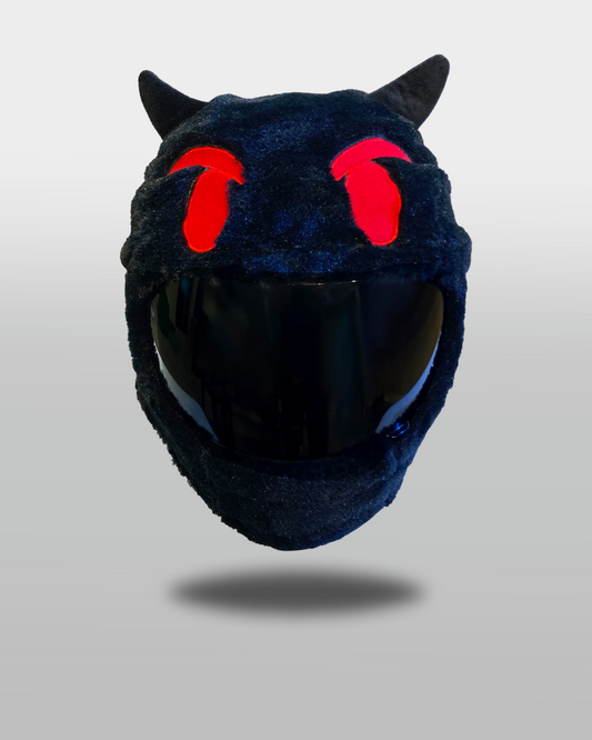 Black Devil Emoji Motorcycle Helmet Cover