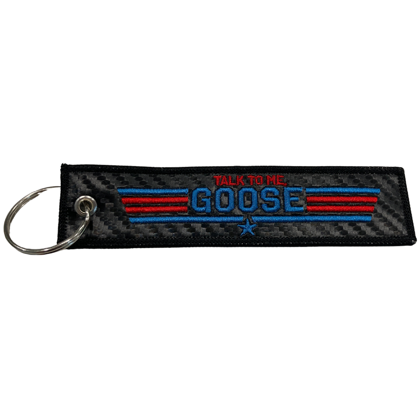 "Talk To Me Goose" Carbon Fiber Keytag