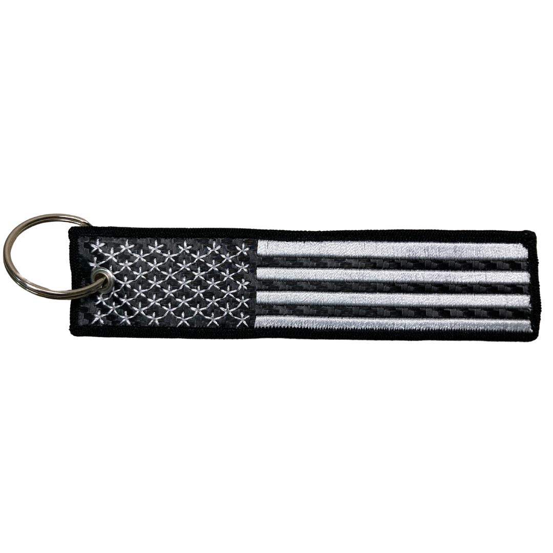 American Flag Carbon Fiber Keytag