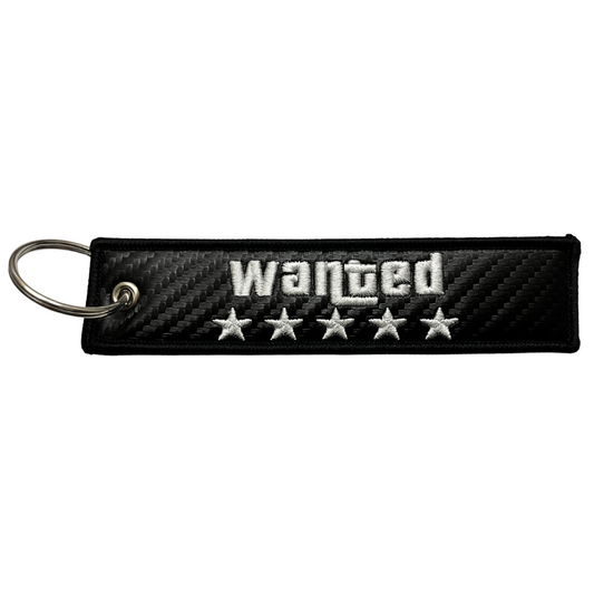 GTA Style 5-Star "WANTED" Carbon Fiber Keytag