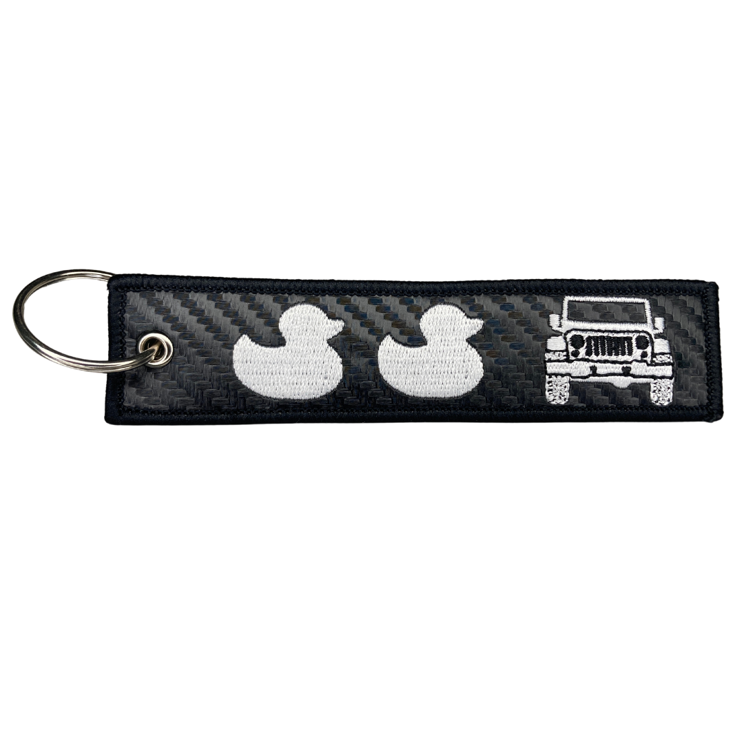 Duck, Duck, Jeeper Carbon Fiber Keytag