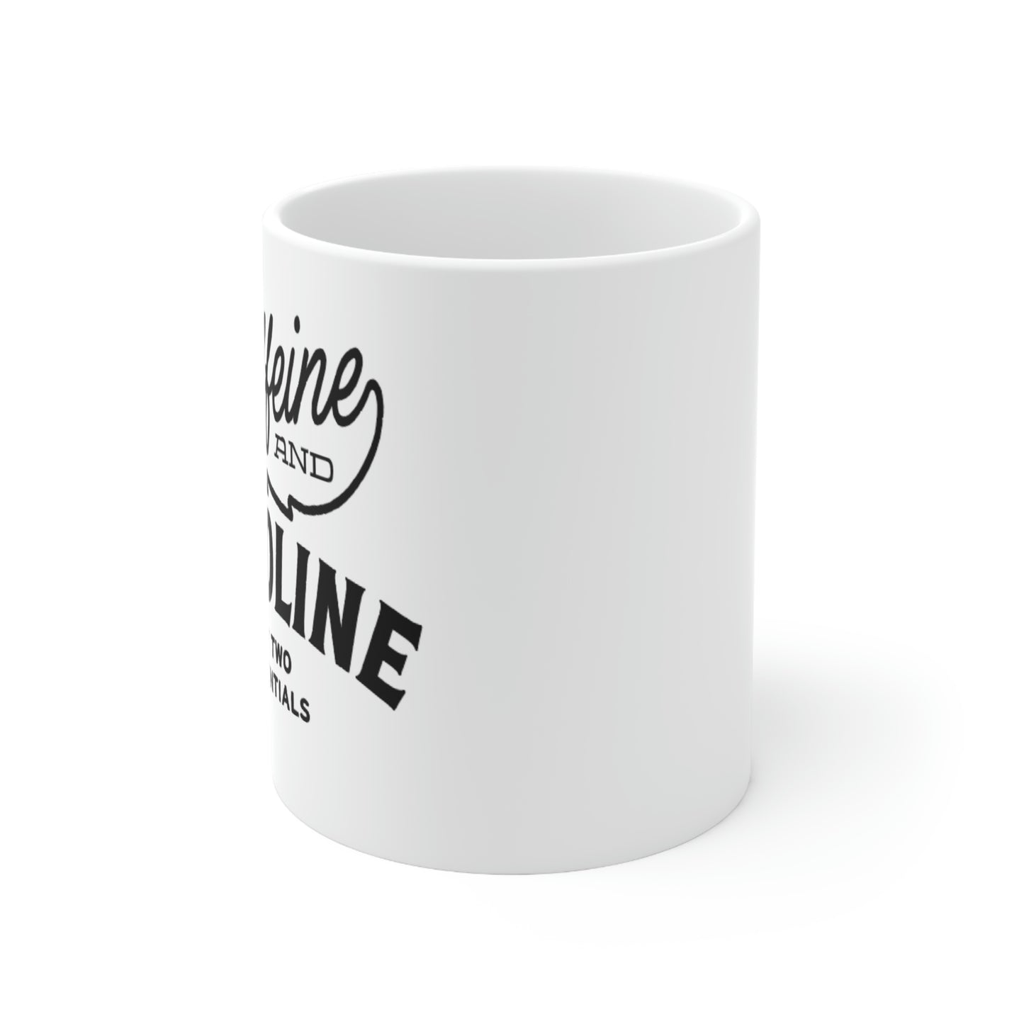 "CAFFEINE AND GASOLINE" Ceramic Mug for Motor Enthusiasts - 11oz