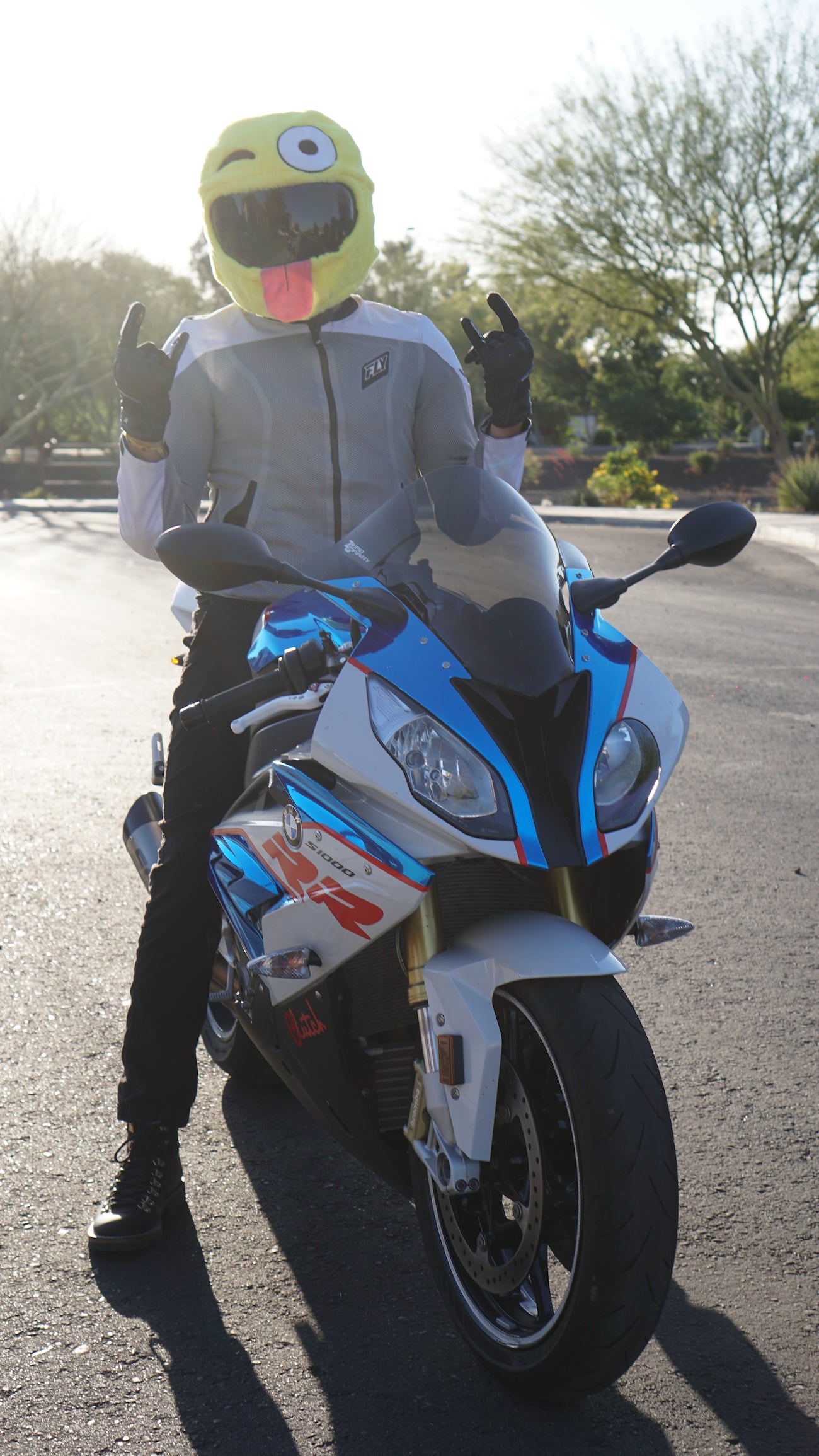 Winking Emoji Motorcycle Helmet Cover