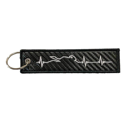 Motorcycle Heartbeat Carbon Fiber Keytag